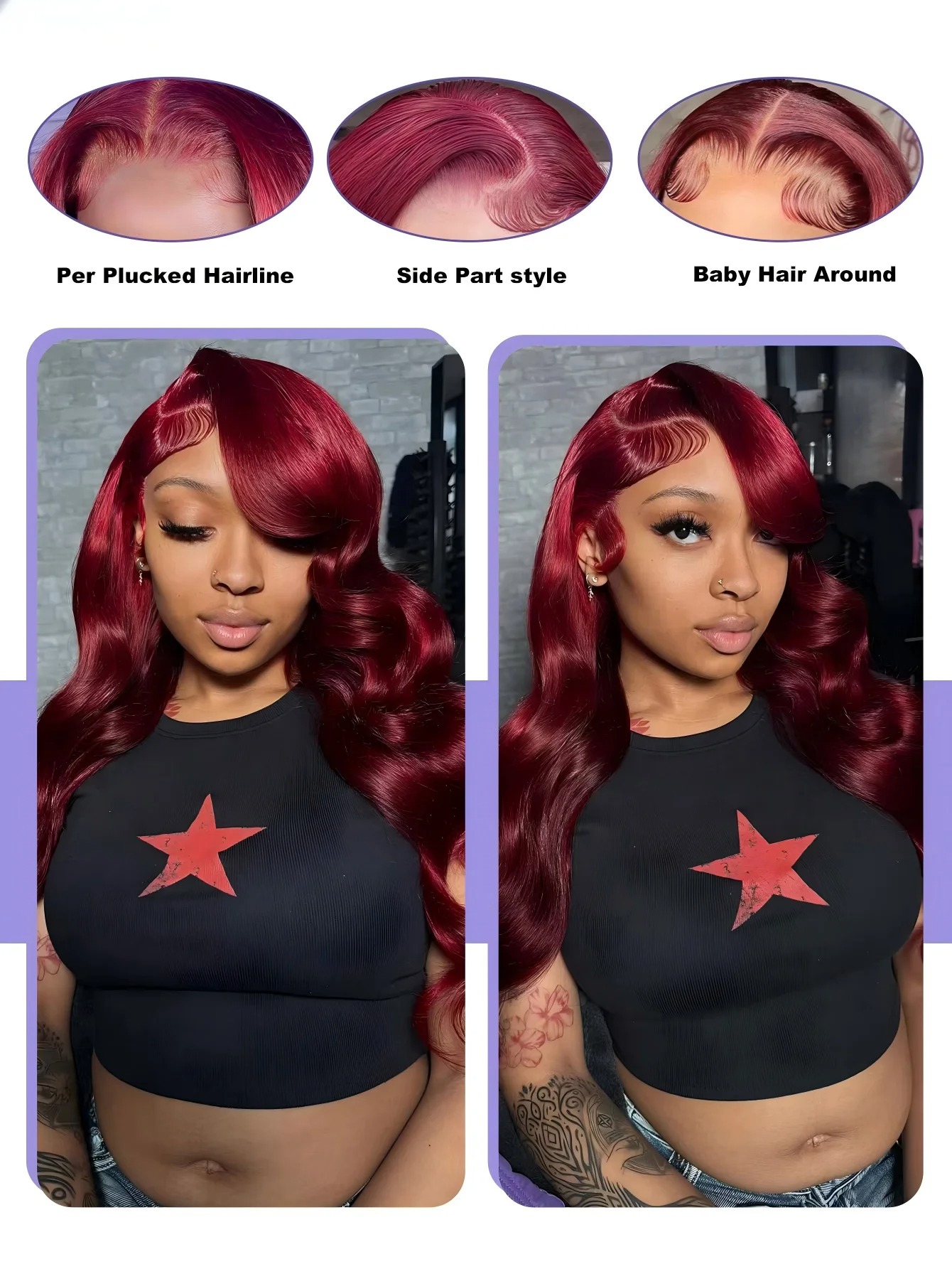 HD Transparent 99J Burgundy Bo - đánh giá và giá Lace Front Wigs